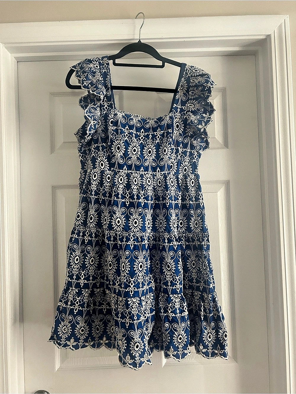 Blue & White Floral Mini Dress Like New
